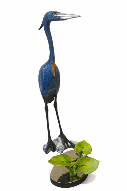 Signed, Limited Edition Bronze Heron Sculpture by Brian Arthur