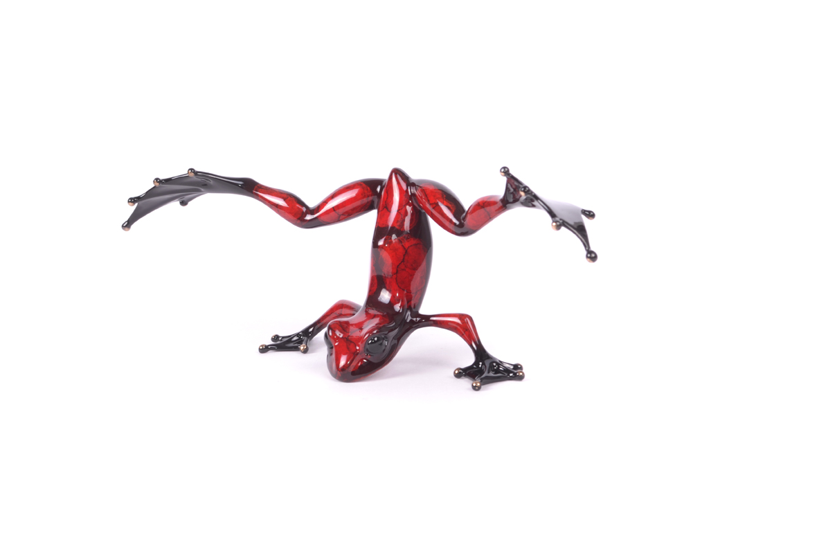 Signed, limited edition bronze frog sculpture