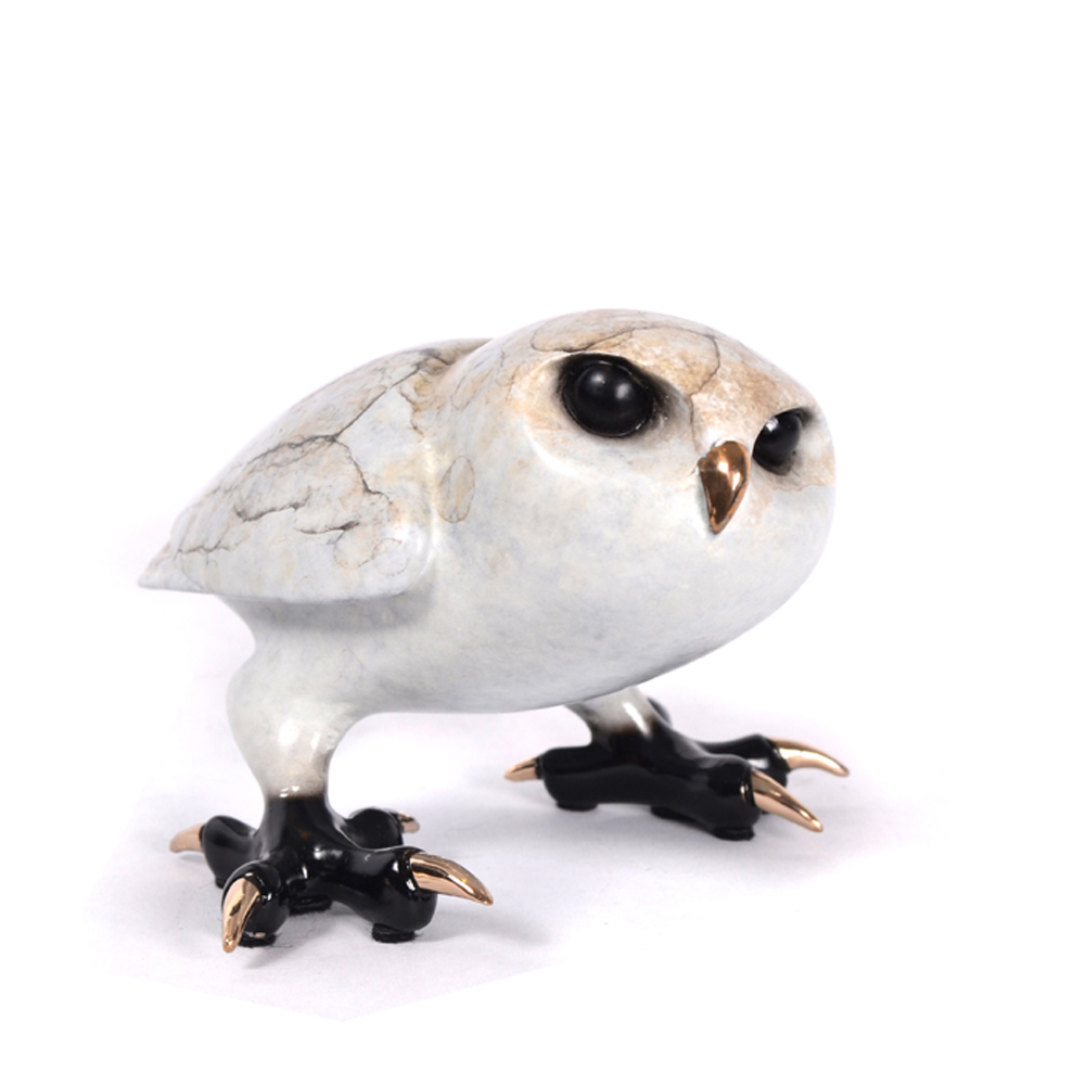 Signed, limited edition bronze owl sculpture