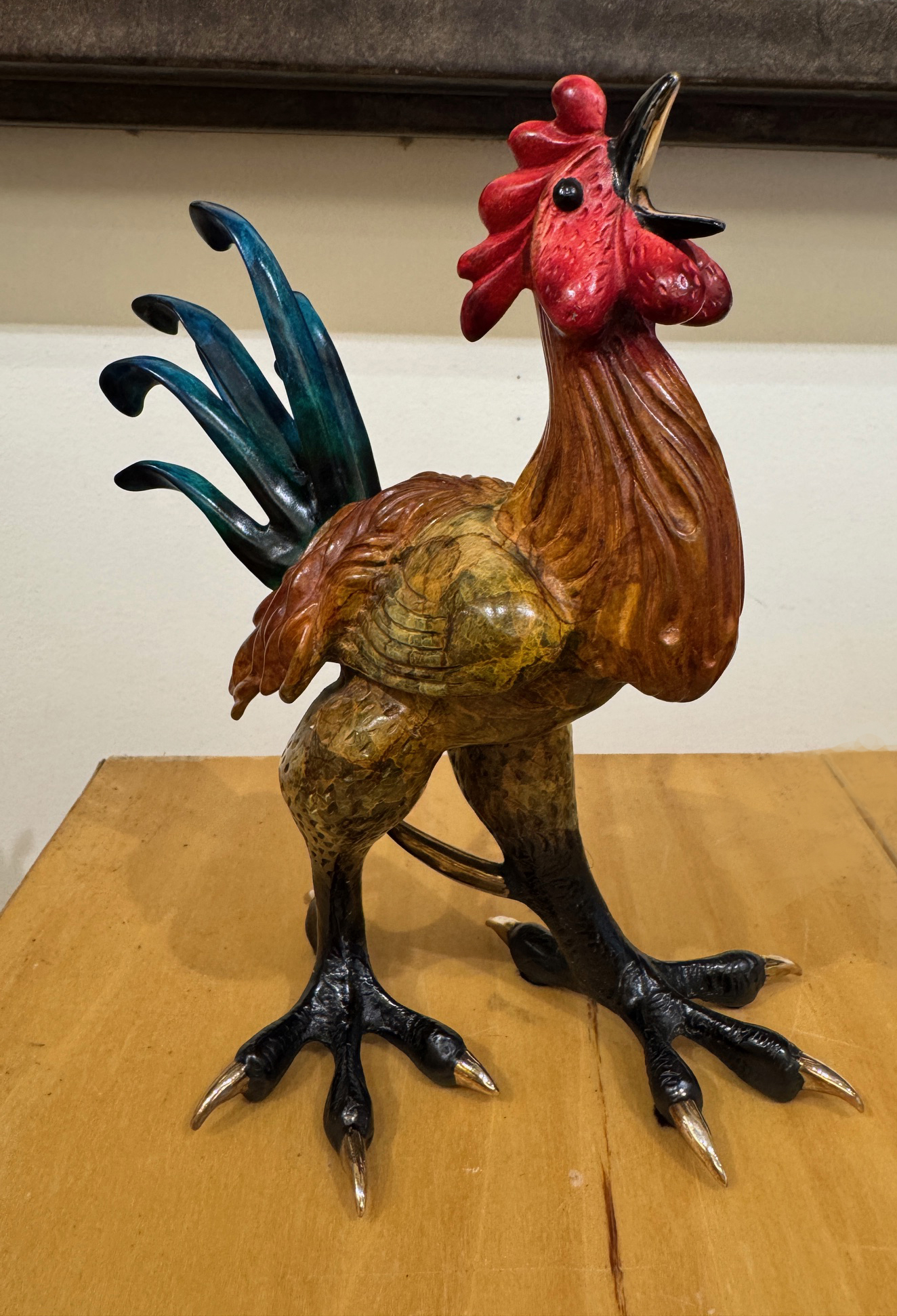 Signed, Limited Edition Bronze Rooster Sculpture by Tim FROGMAN Cotterill