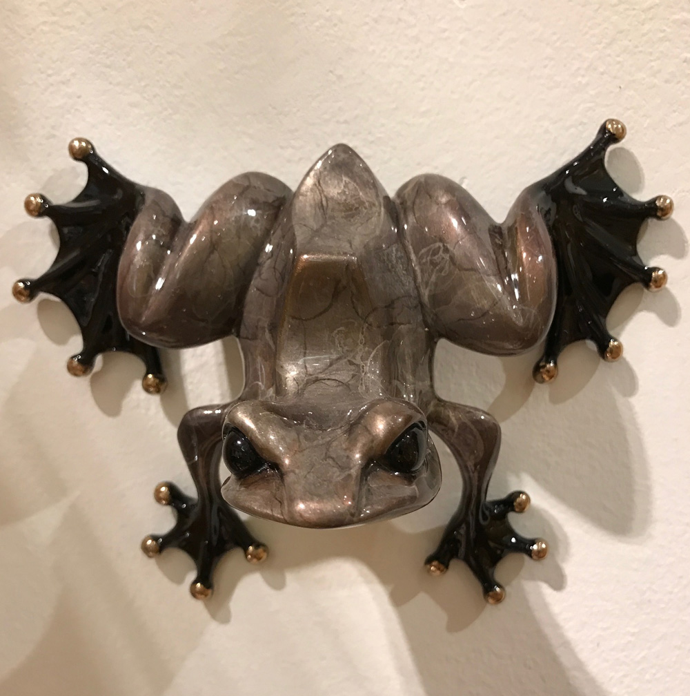 Signed, limited edition bronze frog sculpture by Tim Cotterill
